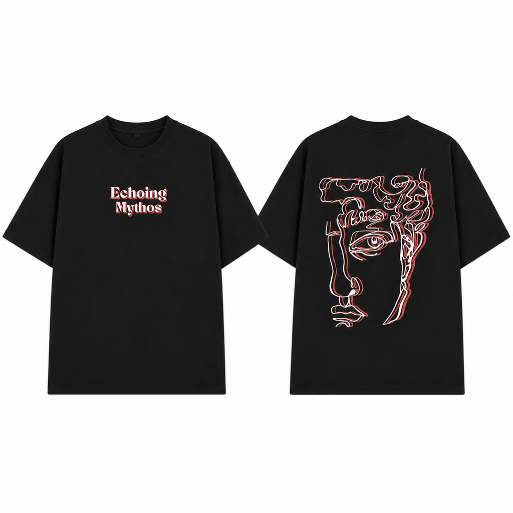 Echoing Mythos | Black Half Sleeve Unisex Tshirt