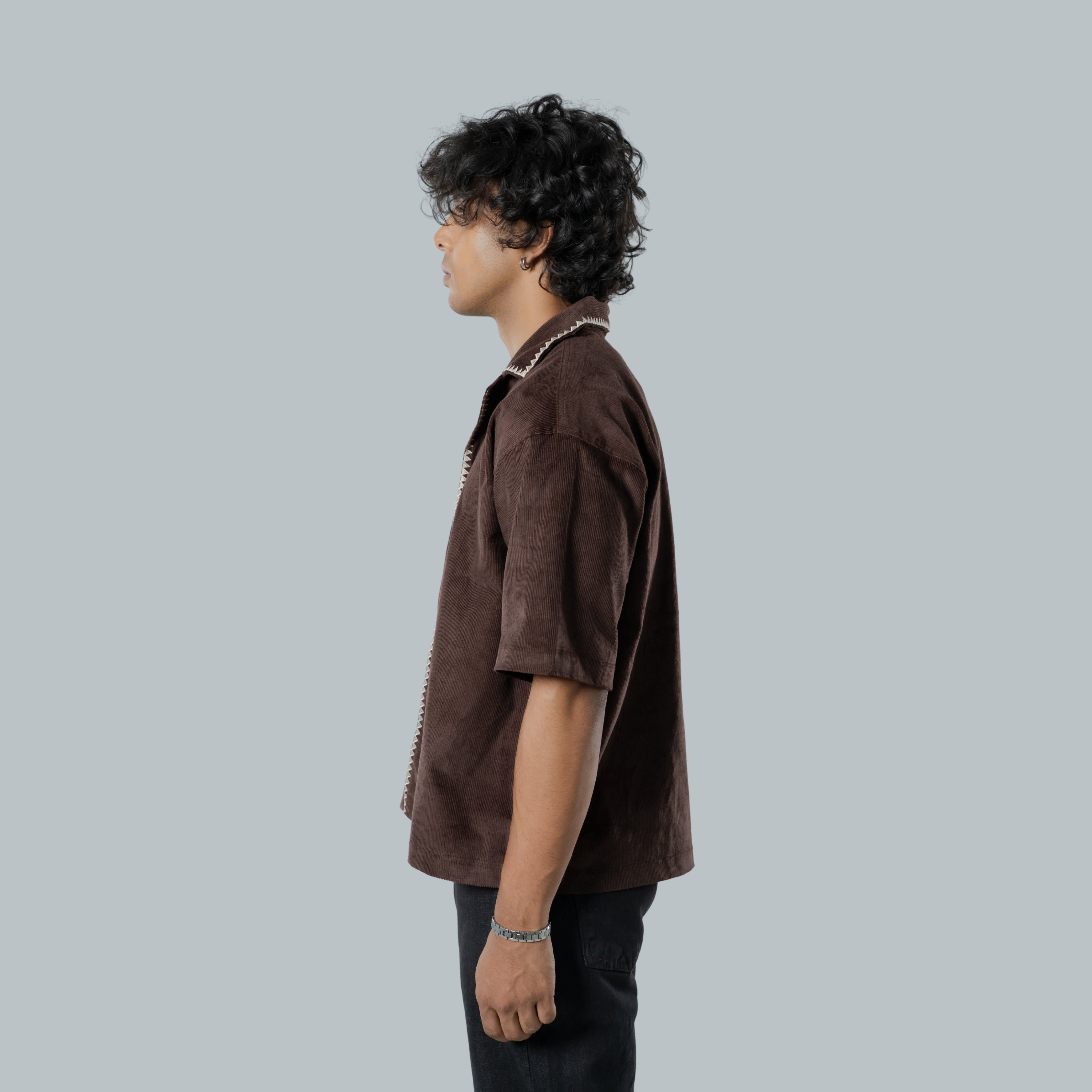 Mocha | Camp Collar Half Sleeve Shirt