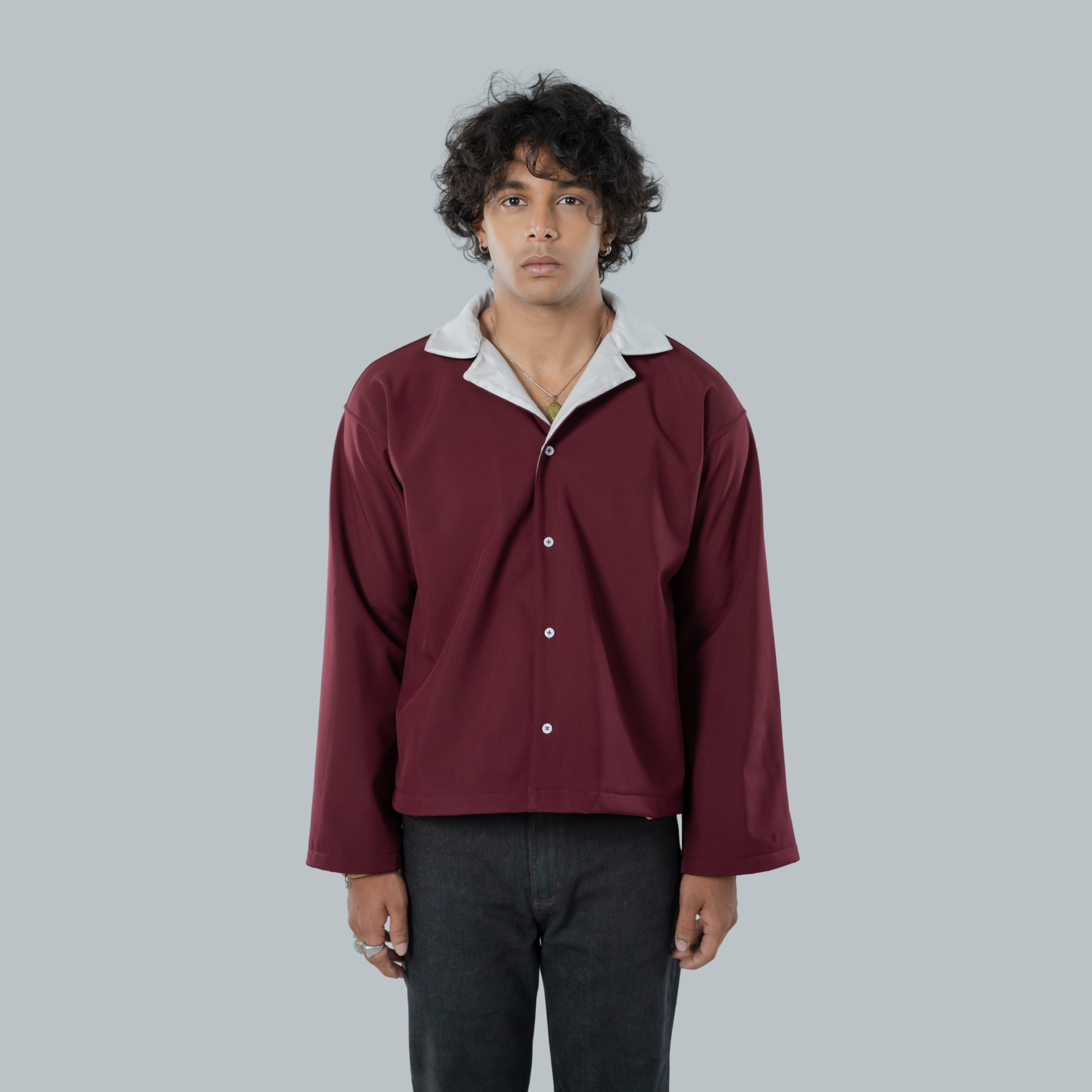 Crimson | Duo Tone Drape Shirt