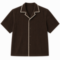 Mocha | Embroidered Camp Collar Shirt