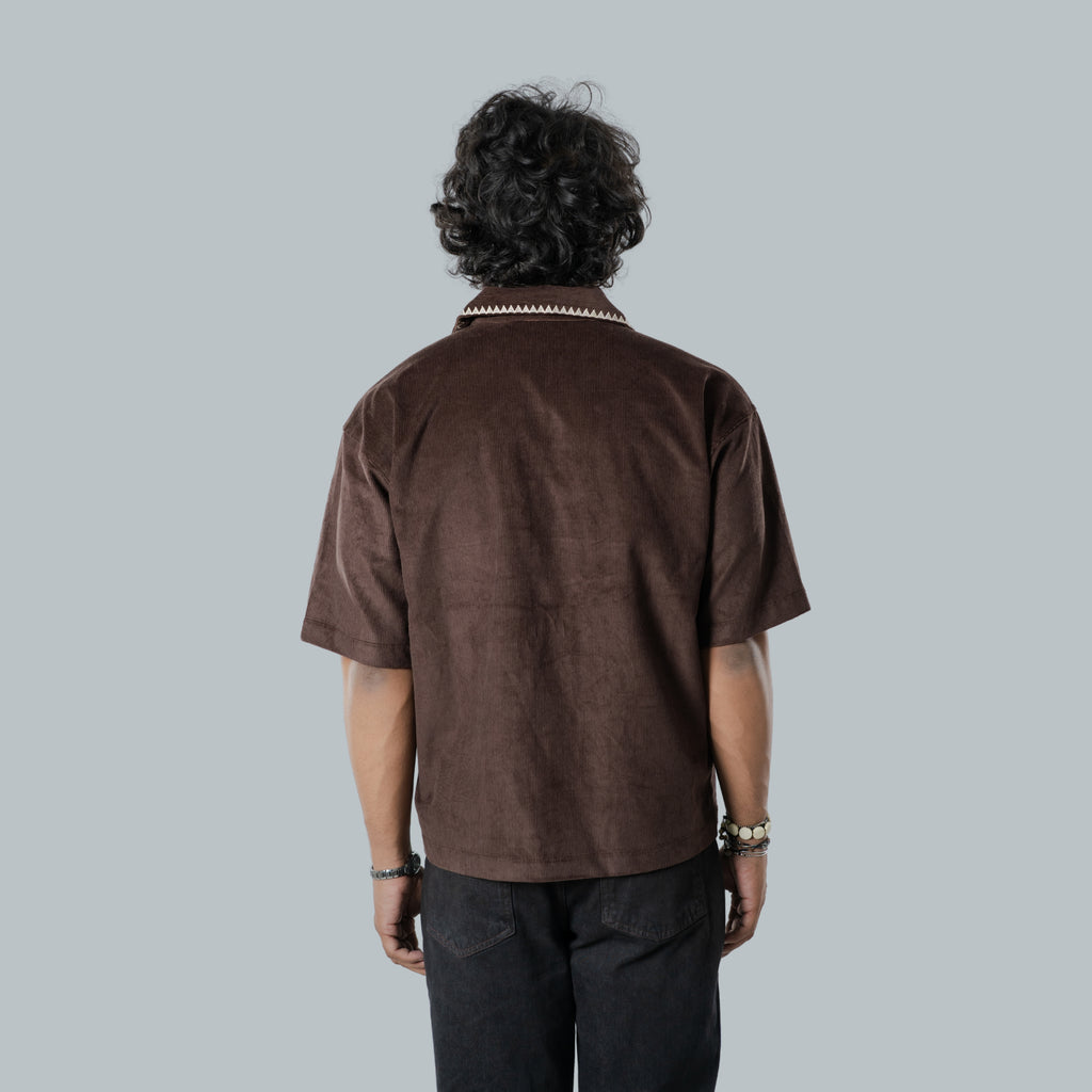 Mocha | Camp Collar Half Sleeve Shirt