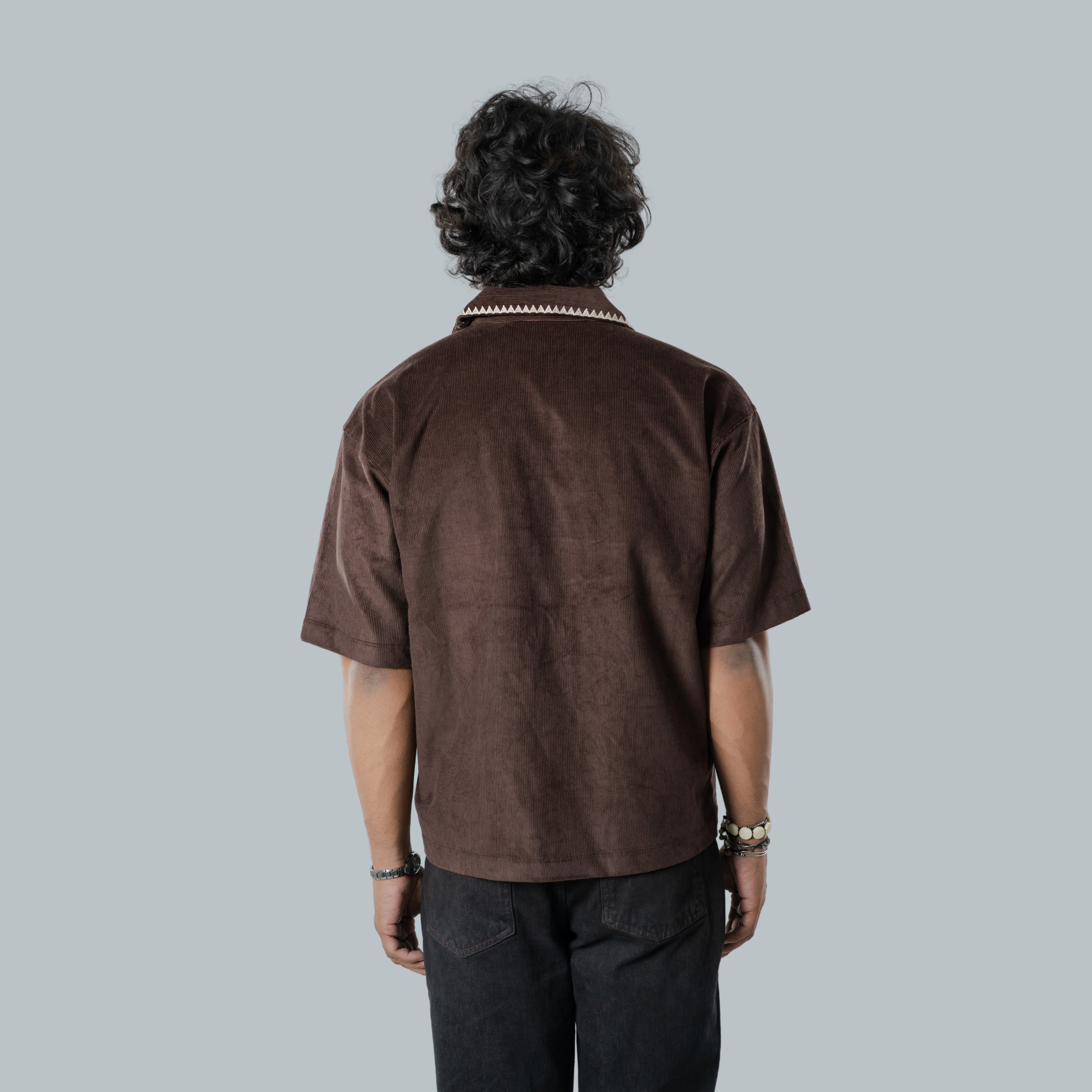 Mocha | Camp Collar Half Sleeve Shirt
