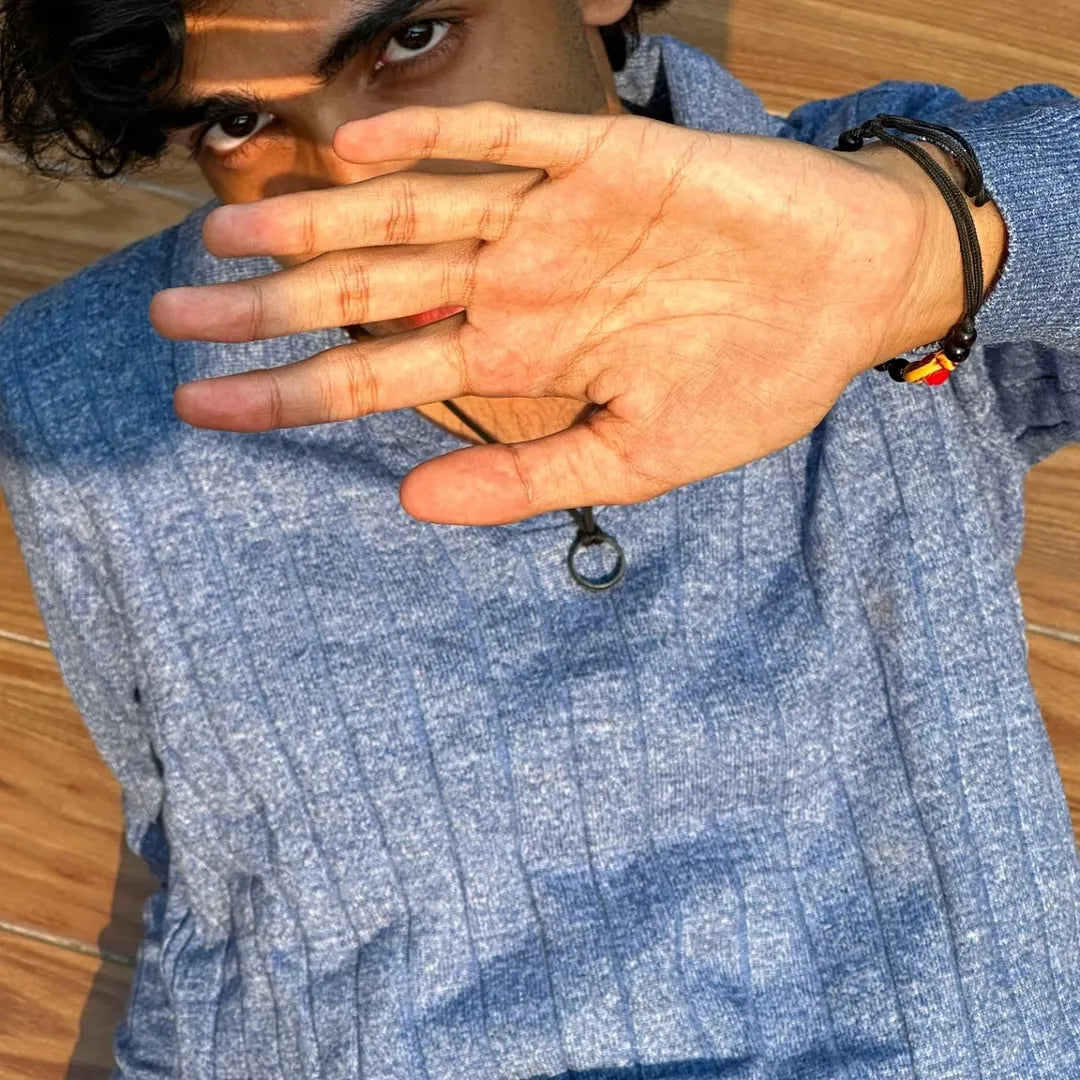 Sky Blue Full Sleeve Ribbed Tshirt