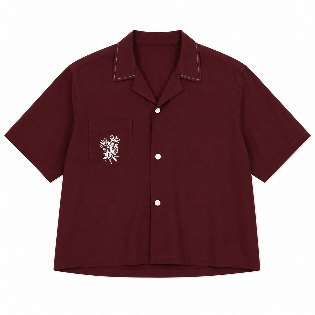 Maroon Cropped Shirt