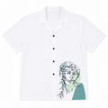 White Cuban Shirt with David Print