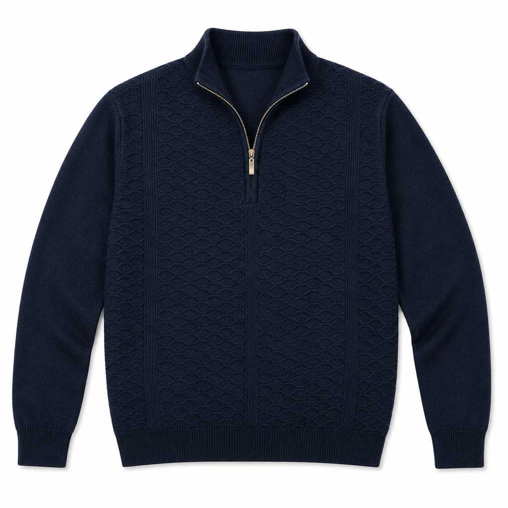 Navy Blue Half Zip Sweater