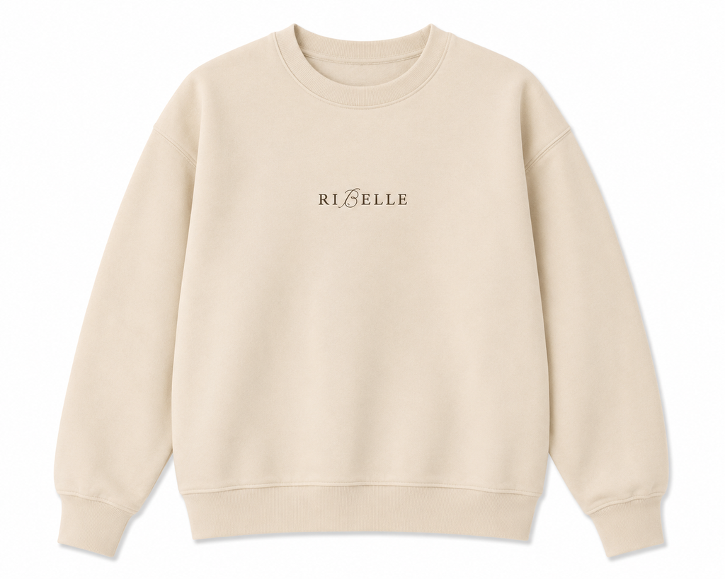 Ivory Sweatshirt With Cherry Blossom Print