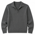 Grey Full Sleeve Ribbed Tshirt