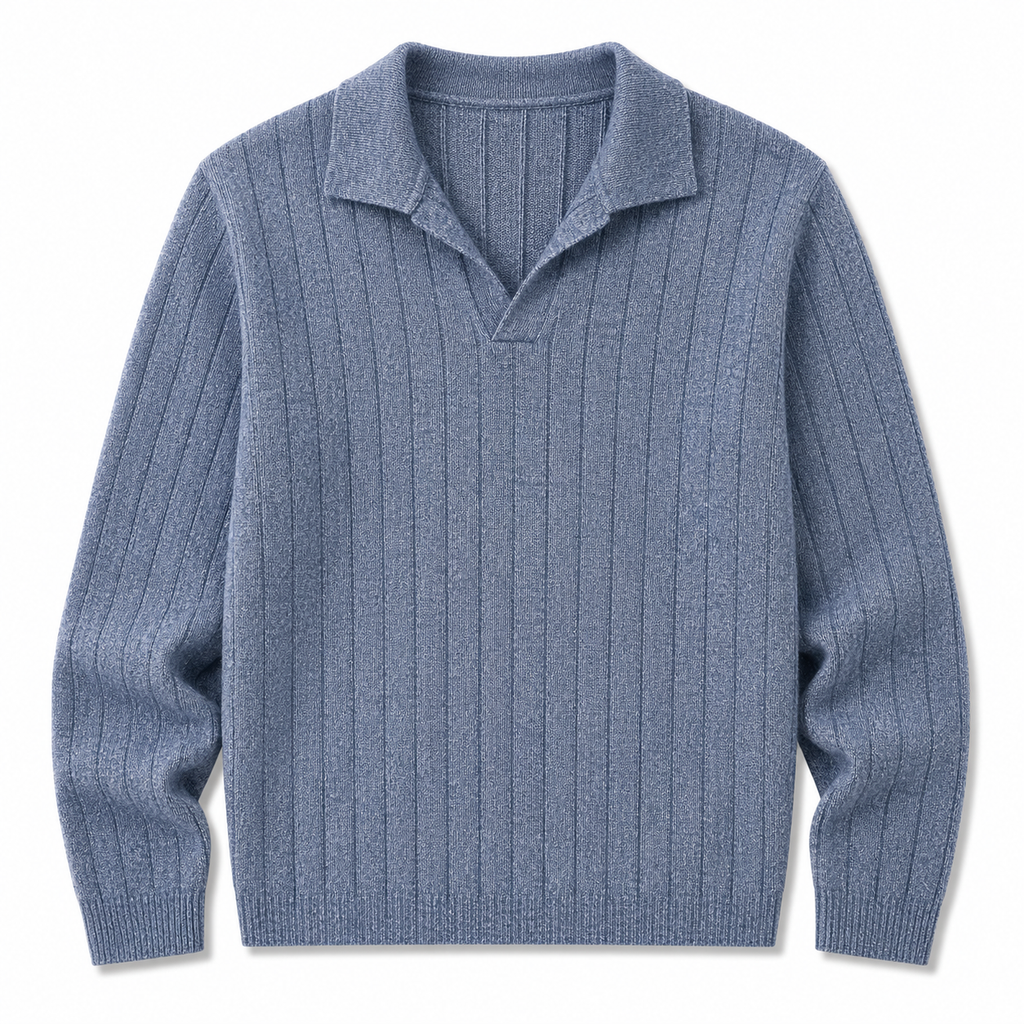 Sky Blue Full Sleeve Ribbed Tshirt
