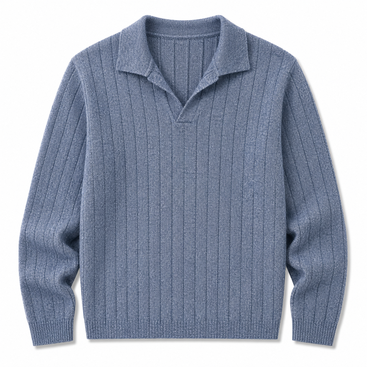 Sky Blue Full Sleeve Ribbed Tshirt