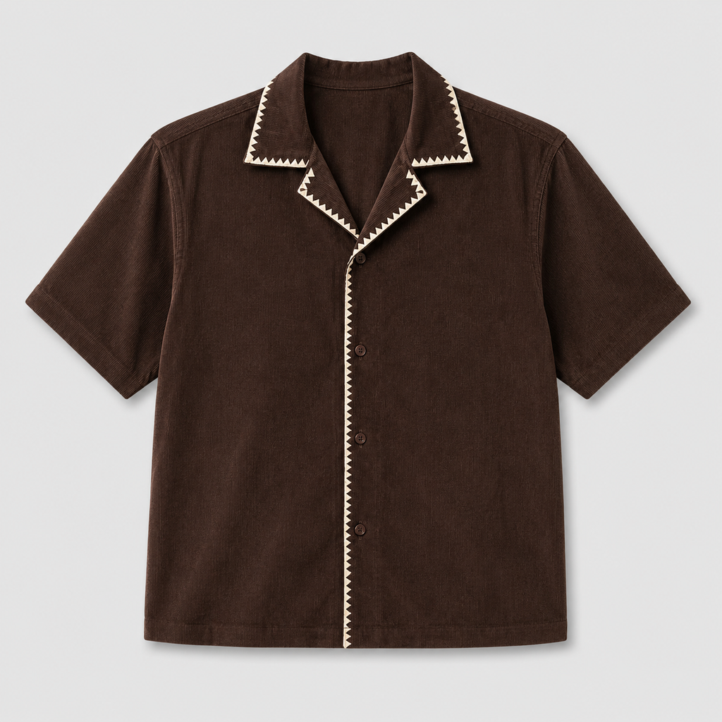 Mocha | Camp Collar Half Sleeve Shirt