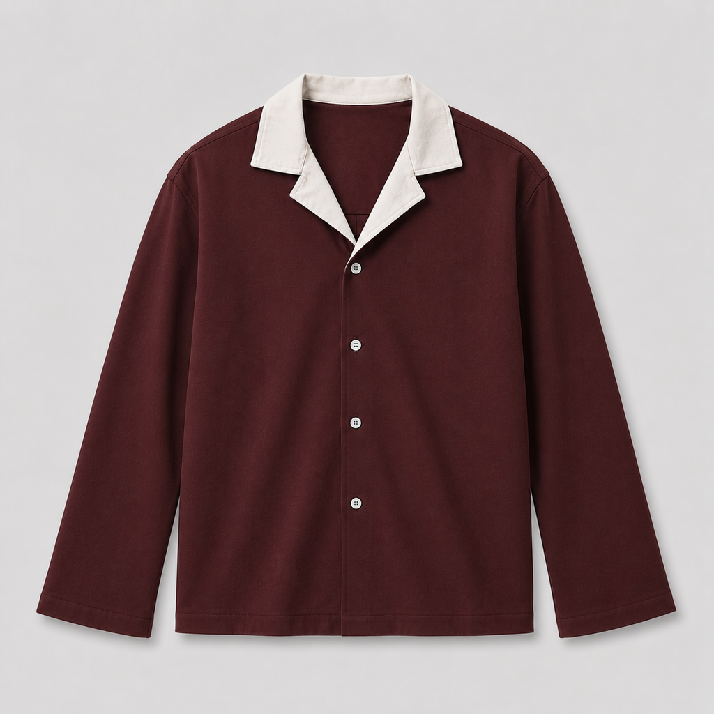 Crimson | Duo Tone Drape Shirt