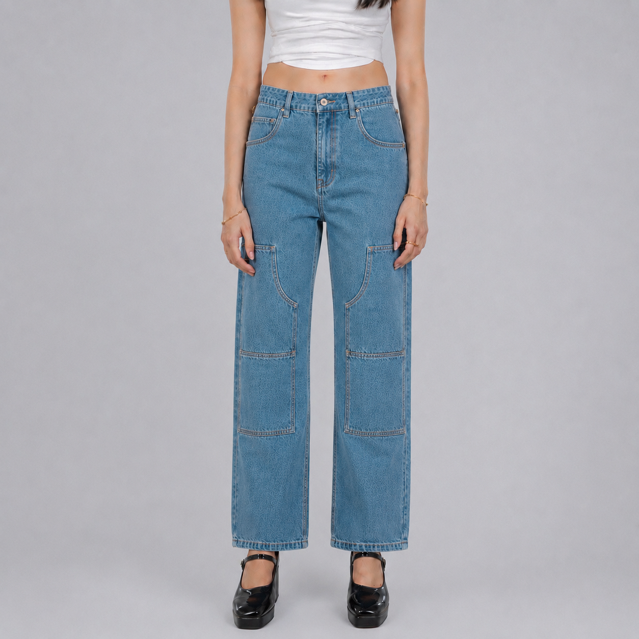 Blue Jay | Patch Panel Straight Cut Denim(unisex)