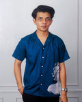 Blue Cuban Collar Shirt