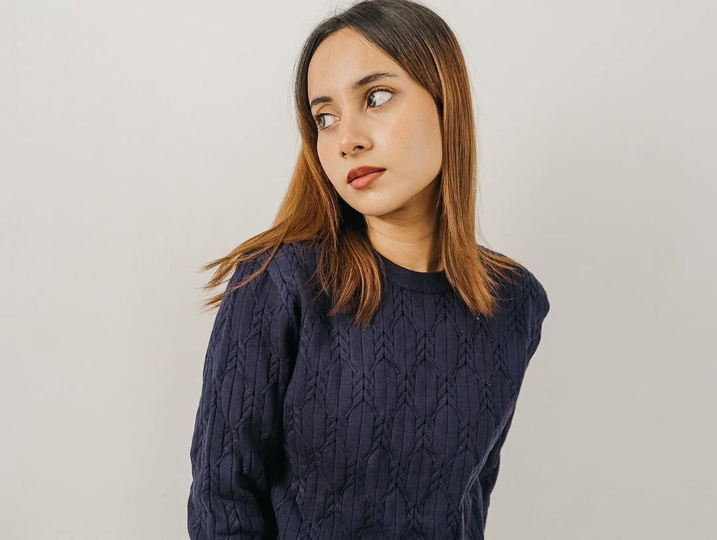 Navy Blue Full Sleeve Sweater