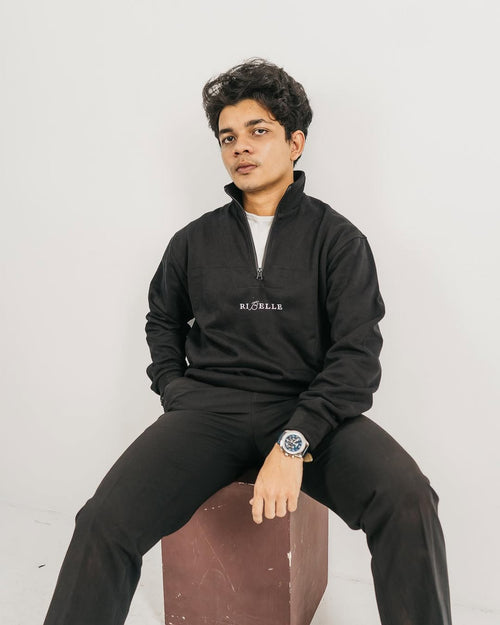 Black Half Zip Sweater