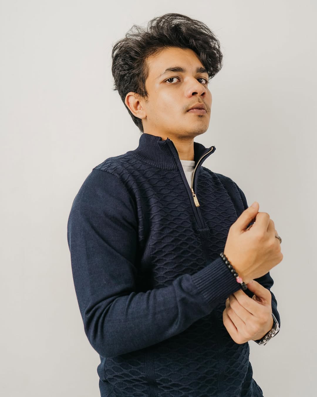 Navy Blue Half Zip Sweater