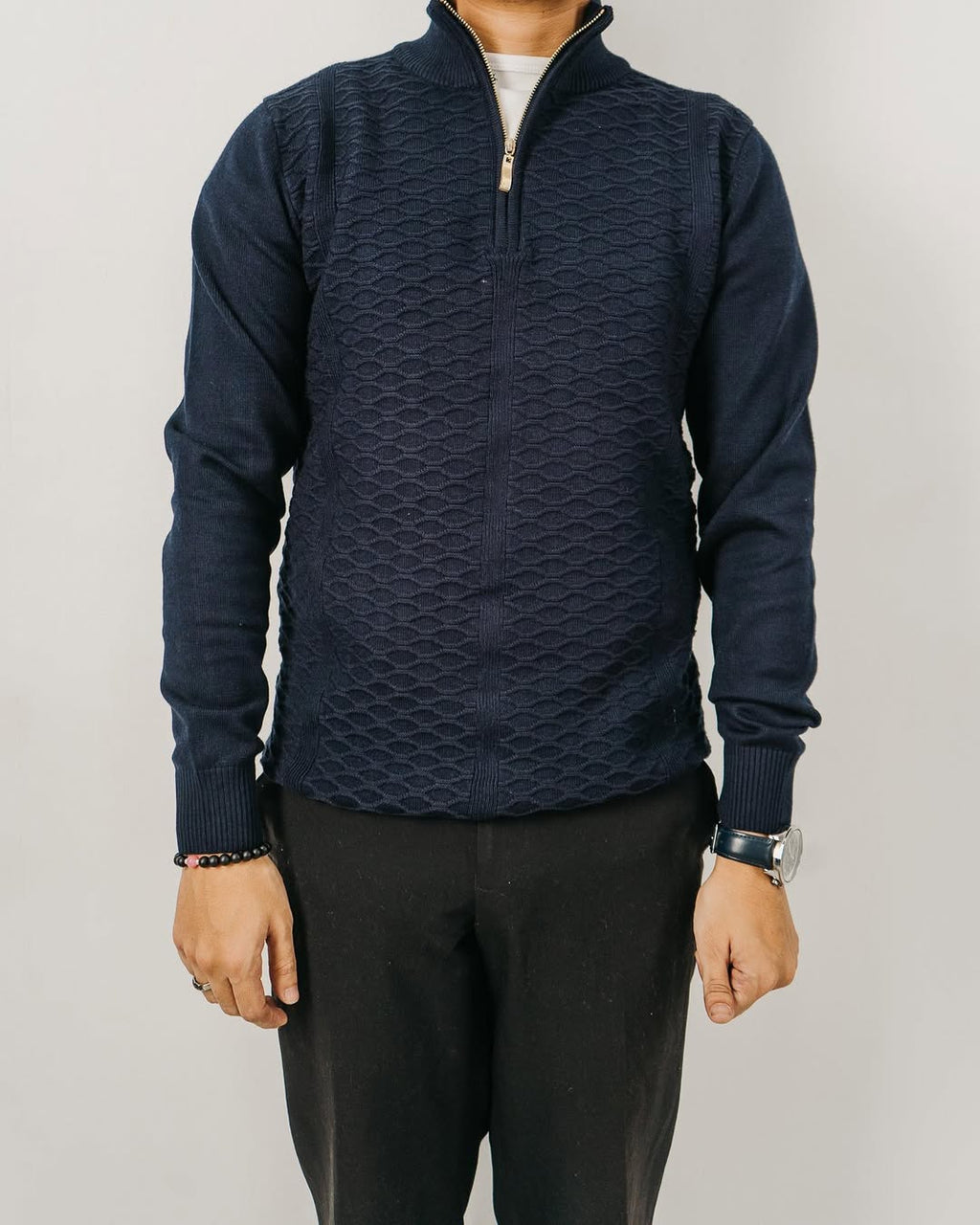 Navy Blue Half Zip Sweater